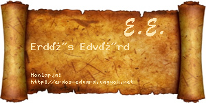 Erdős Edvárd névjegykártya